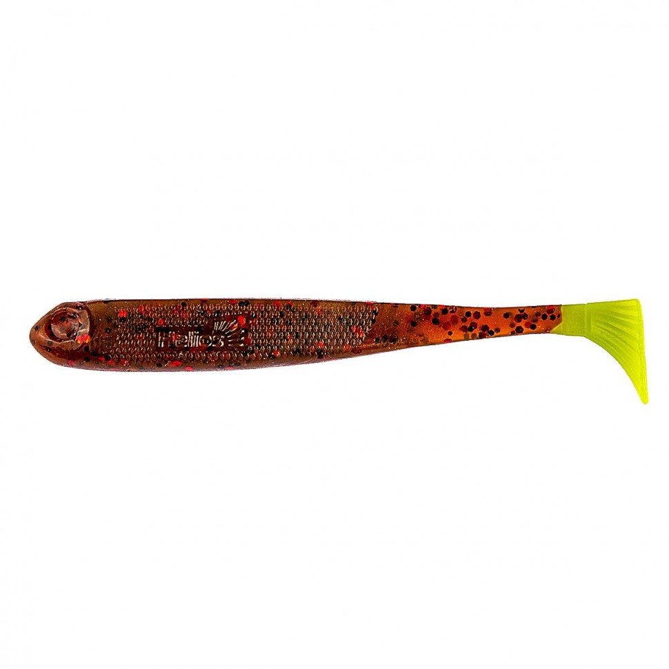 Виброхвост Helios Jumbo 4,95"/12.5 см, цвет Rusty Gold & Lime 5 шт HS-7-017 , 